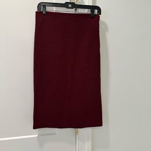 Burgundy pencil skirt